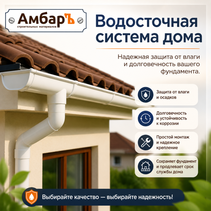 Водосточная система дома: Надежная защита от влаги и долговечность вашего фундамента